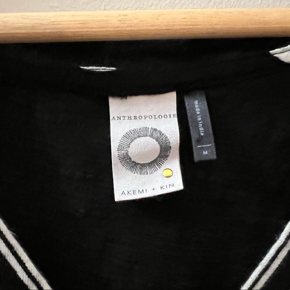 Anthropologie Akemi + Kin Black White Polka Dot Sherburne Top - Picture 4 of 8